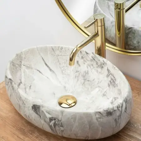 Lavoar stil piatra gri pe blat Rea Linda Stone 48,3 cm [5]