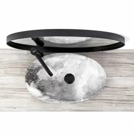 Lavoar stil piatra gri pe blat Rea Roxy Stone Warm Grey 49 cm [1]