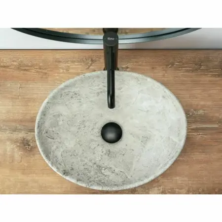 Lavoar stil piatra gri pe blat Rea Sofia Light Stone 41 cm [4]