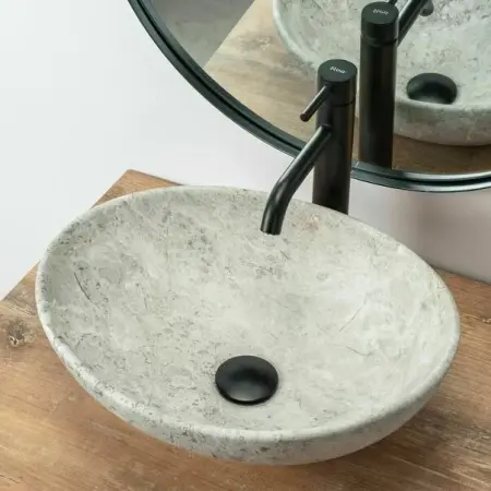 Lavoar stil piatra gri pe blat Rea Sofia Light Stone 41 cm [3]