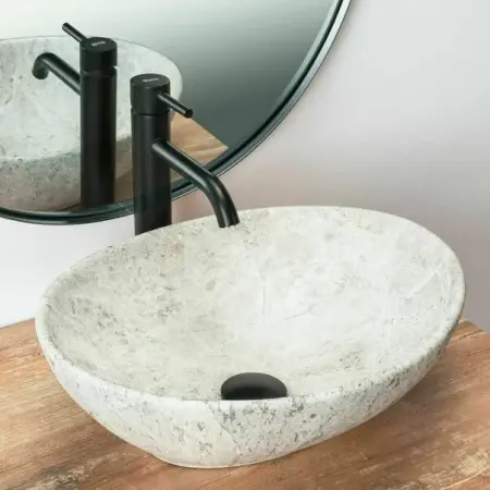 Lavoar stil piatra gri pe blat Rea Sofia Light Stone 41 cm [1]