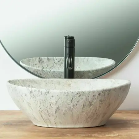 Lavoar stil piatra gri pe blat Rea Sofia Light Stone 41 cm [2]