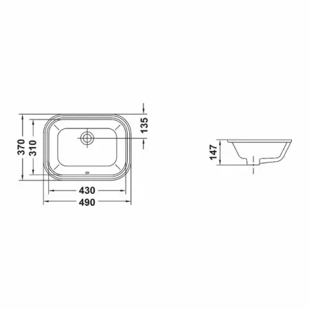 Lavoar sub blat Gala Flex alb lucios 49 cm [1]