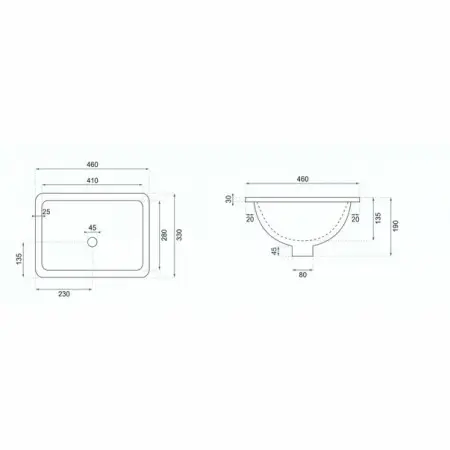 Lavoar sub blat Rea Adela 46 cm [4]
