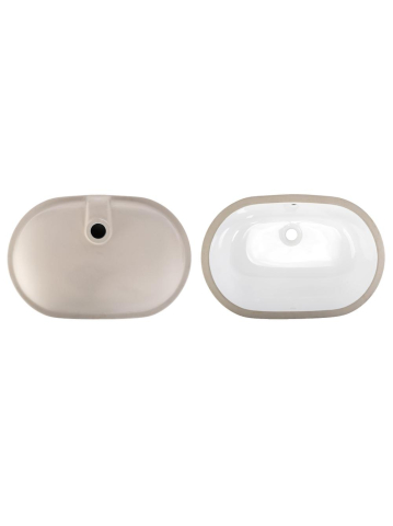 Lavoar sub blat Rea Vena alb lucios oval 635x427x205 mm ceramica sanitara [7]
