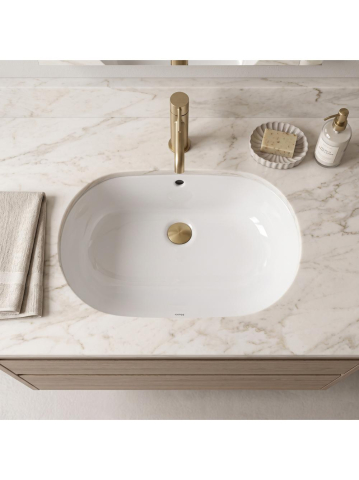 Lavoar sub blat Rea Vena alb lucios oval 635x427x205 mm ceramica sanitara [4]