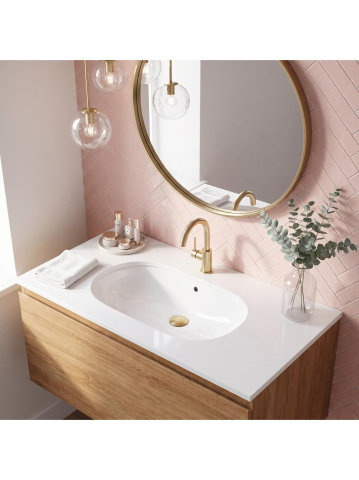 Lavoar sub blat Rea Vena alb lucios oval 635x427x205 mm ceramica sanitara [6]