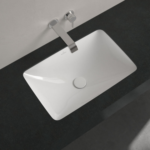 Lavoar sub blat Villeroy & Boch, Loop & Friends, dreptunghiular, fără orificiu baterie și preaplin, alb alpin [3]
