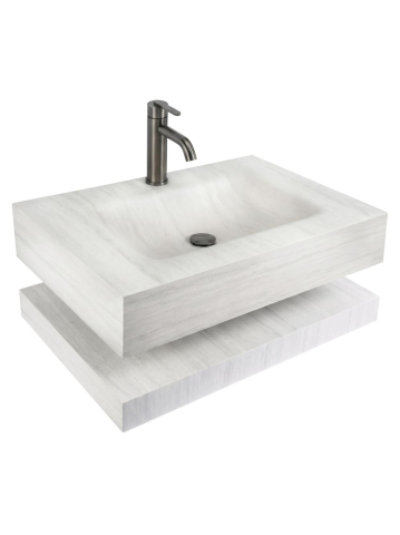 Obiecte Sanitare - Lavoar suspendat cu raft Rea Apollo Muralto Roma 80 compozit cuart mat gri