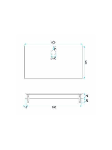 Lavoar de perete suspendat Rea Apollo Gran Cloud Sky 80 cm mat bej imitatie piatra [7]