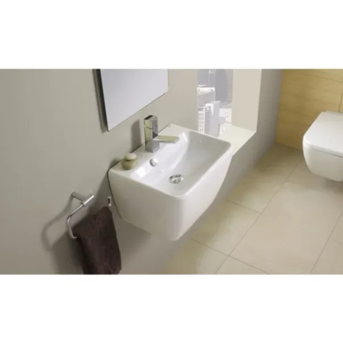 Obiecte Sanitare - Lavoar suspendat Gala Emma Square alb lucios 48 cm