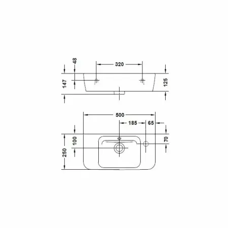 Lavoar suspendat Gala Emma Square alb lucios 50 cm [1]