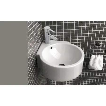 Lavoar suspendat Gala Isla de colt alb lucios 40 cm [1]