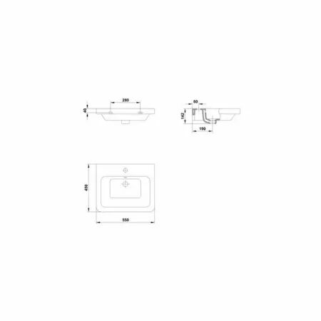 Lavoar suspendat Gala Street Square 55x45 [2]