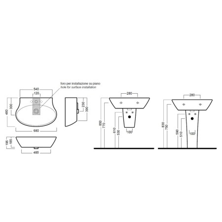 Lavoar suspendat Hatria, Nido, 68 cm, alb [1]