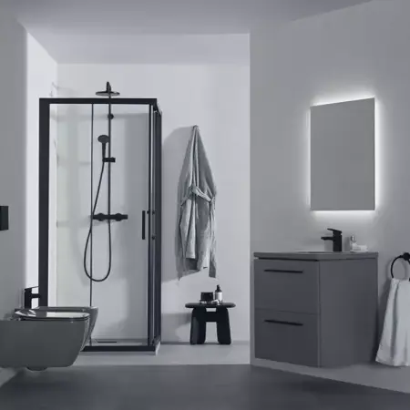 Lavoar suspendat Ideal Standard i.life B gri lucios 61 cm cu orificiu baterie si preaplin [3]