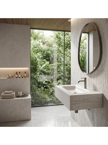 Lavoar suspendat REA Apollo Muralto Roma 70 compozit cuarț mat gri imitație piatră 700x500 mm [1]