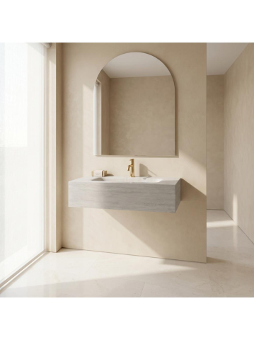 Lavoar suspendat REA Apollo Muralto Roma 80 compozit cuartz mat gri imitatie piatra 800x500 mm [5]