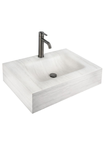 Obiecte Sanitare - Lavoar suspendat REA Apollo Muralto Roma 80 compozit cuartz mat gri imitatie piatra 800x500 mm