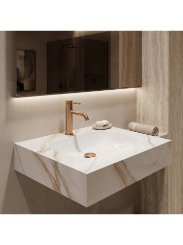 Lavoar suspendat REA Aresa gri auriu 600x500 mm ceramica cuart lucios [4]