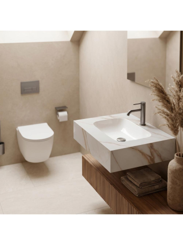 Lavoar suspendat REA Aresa gri auriu 600x500 mm ceramica cuart lucios [2]
