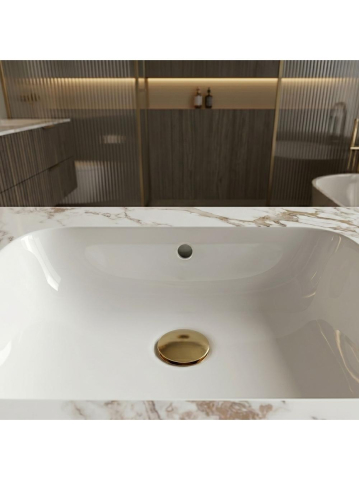 Lavoar suspendat REA Aresa Cold Jade 80 cm ceramica compozit cuart finisaj lucios imitatie piatra [8]