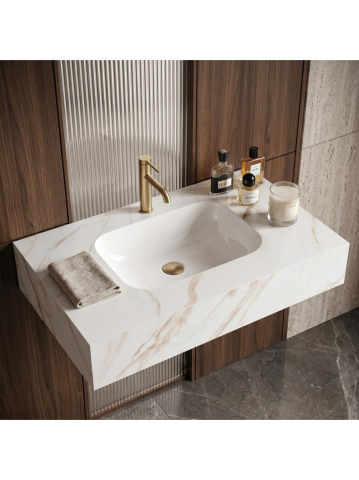 Lavoar suspendat REA Aresa gri auriu 800x500 mm ceramica cuart finisaj lucios [5]