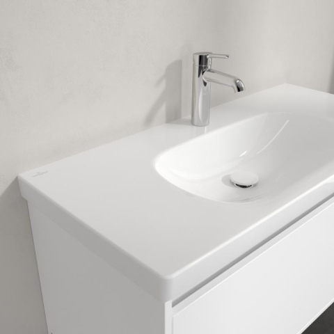 Lavoar suspendat Villeroy & Boch Skyla 100 cm, TitanCeram, fără preaplin, alb alpin [6]