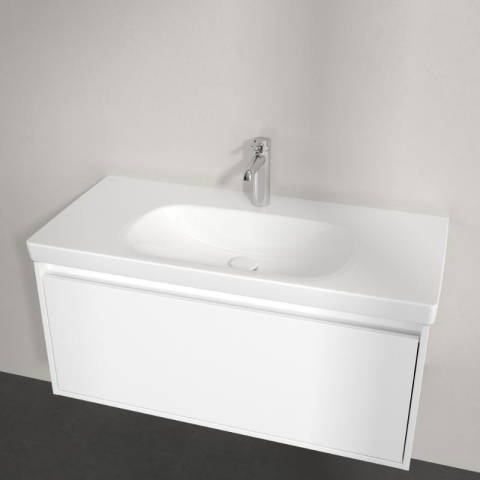 Lavoar suspendat Villeroy & Boch Skyla 100 cm, TitanCeram, fără preaplin, alb alpin [2]