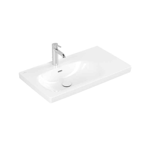 Obiecte Sanitare - Lavoar suspendat Villeroy & Boch Skyla 80 cm, TitanCeram, CeramicPlus, alb alpin