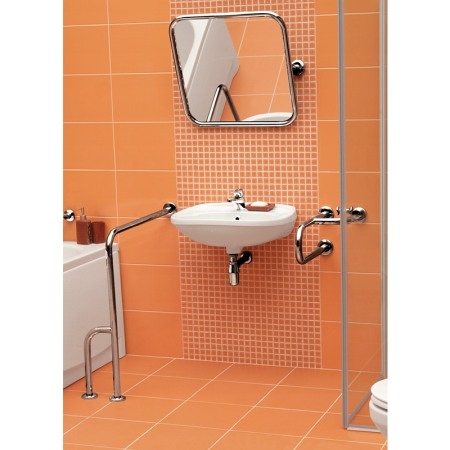 Maner Cersanit, Etiuda, de sprijin, de stanga, 55 cm, inox [2]