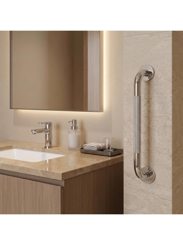 Maner de baie anti-alunecare 104 crom inox 430mm montaj suruburi [1]