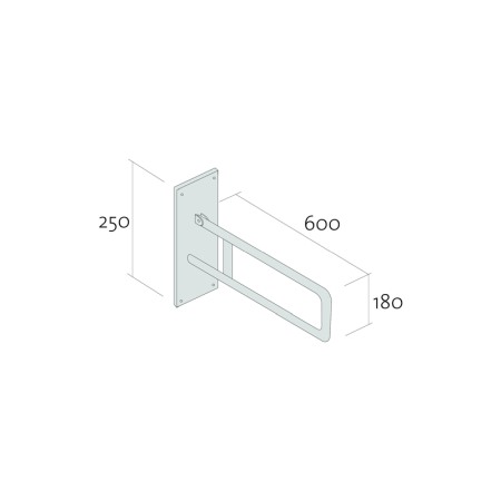 Maner rabatabil Cersanit, Etiuda, 60x12x25 cm, inox [1]