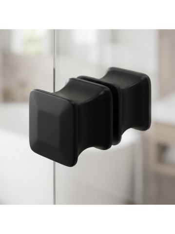 Maner usa dus Rea 04 negru mat alama 30x28x30 mm montaj suruburi [5]