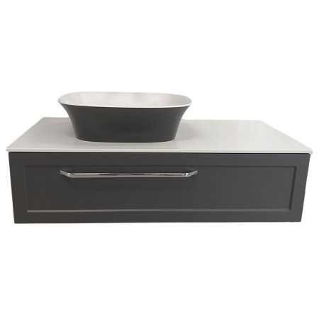 Mobilier Baie - Masca cu blat pentru lavoar, Kolpasan, Blanche, 110 cm, antracit