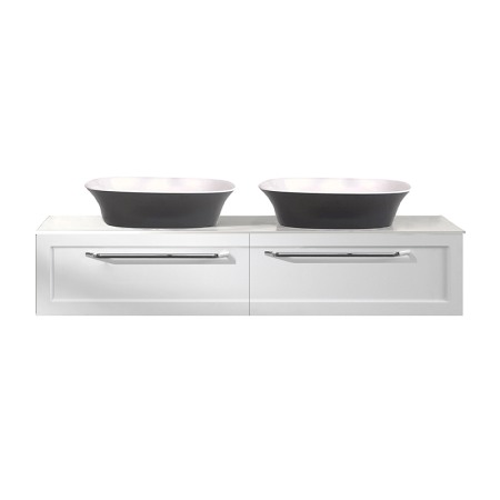 Mobilier Baie - Masca cu blat pentru lavoar, Kolpasan, Blanche, 150 cm, alb