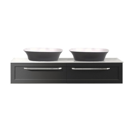 Mobilier Baie - Masca cu blat pentru lavoar, Kolpasan, Blanche, 150 cm, antracit