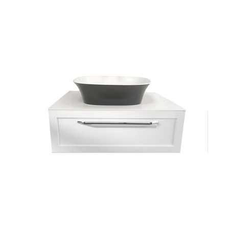 Mobilier Baie - Masca cu blat pentru lavoar, Kolpasan, Blanche, 75 cm, alb