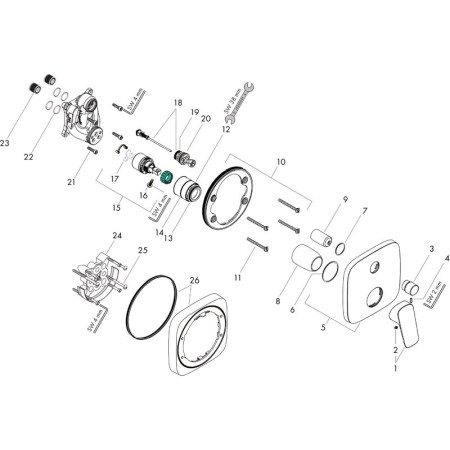 Mixer dus Hansgrohe, Logis, crom [2]
