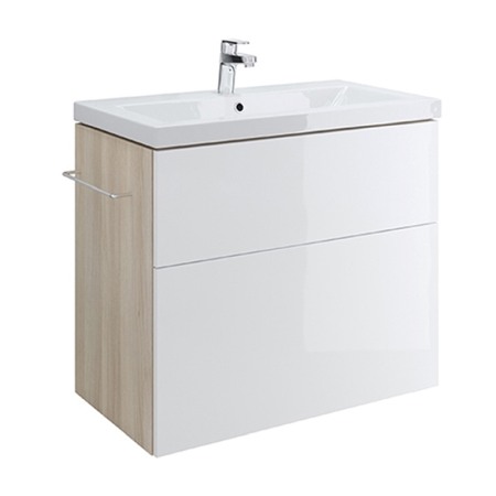 Mobilier Baie - Mobilier Cersanit, Smart, pentru lavoar Smart, cu doua sertare, 80 cm, alb