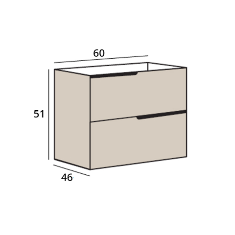 Mobilier cu blat pentru lavoar Fluminia, Bari 60, urban grey [1]