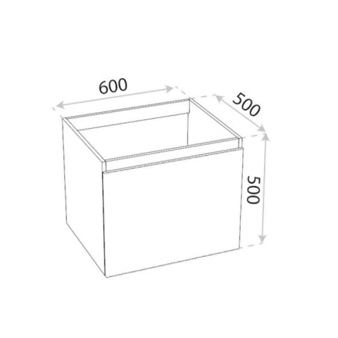 Mobilier cu lavoar sub blat, Spectrum, Asturias 60, riflat, alb [3]