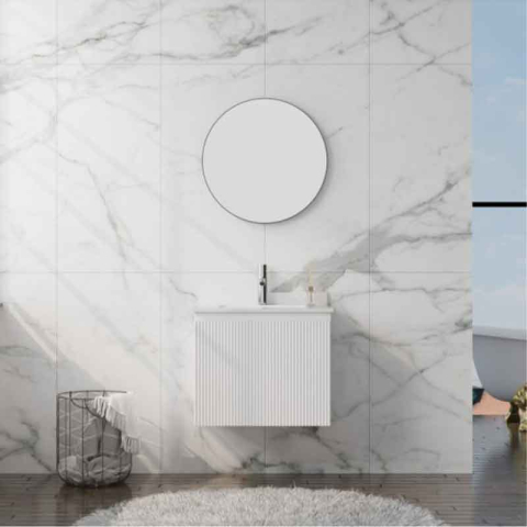 Mobilier cu lavoar sub blat, Spectrum, Asturias 60, riflat, alb [1]