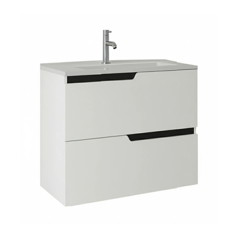 Mobilier Lavoar baie - Mobilier pentru lavoar incastrat Fluminia Bari 60 cm alb mat