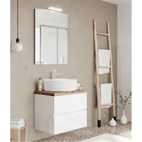 Mobilier pentru lavoar pe blat, Fluminia, Genova, 80 cm, alb lucios [1]
