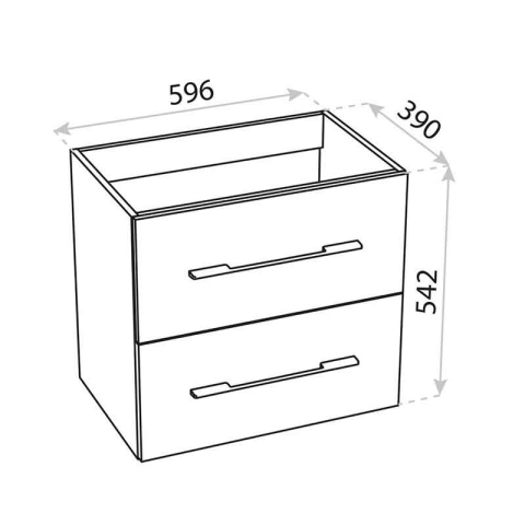 Mobilier pentru lavoar Spectrum, Canari, mânere crom, 60 cm, alb [3]