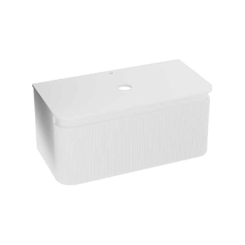 Mobilier Lavoar baie - Mobilier pentru lavoar, Spectrum, Milena 100, riflat alb mat