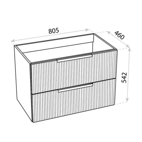 Mobilier pentru lavoar Spectrum, Omaha 80, riflat, negru mat [3]