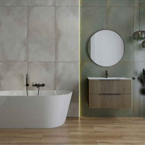 Mobilier pentru lavoar Spectrum, Omaha 80, riflat, wood black [1]