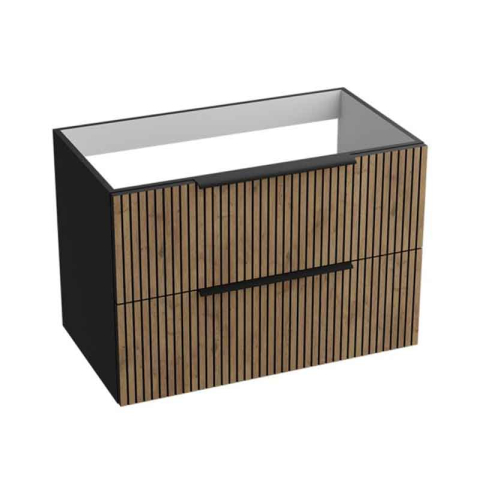 Mobilier Lavoar baie - Mobilier pentru lavoar Spectrum, Omaha 80, riflat, wood black
